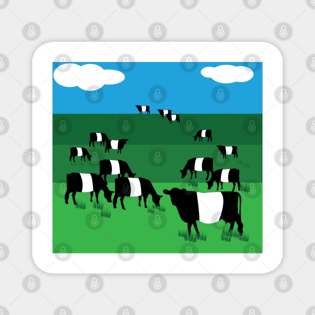 Belted Galloway Cattle Magnet by DickinsonDesign
