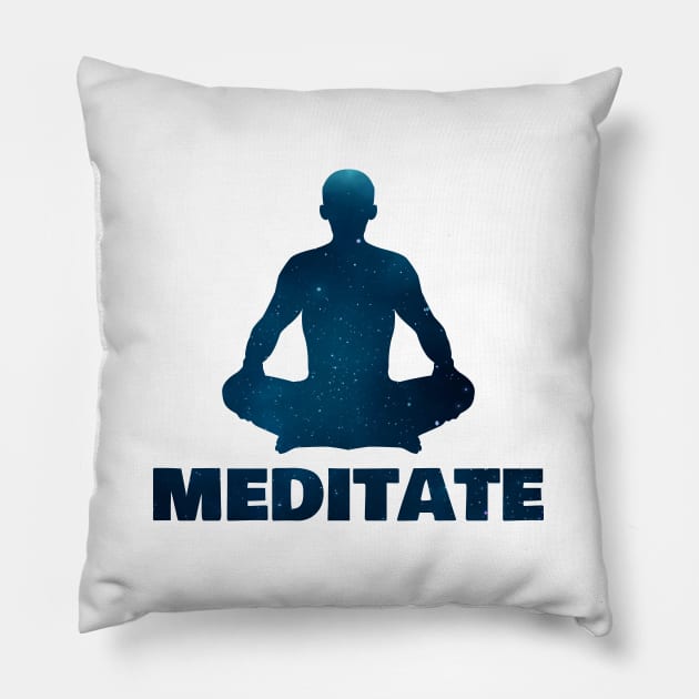 Meditate, Awakening, Bliss Pillow by Zen Cosmos Official