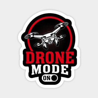 Drone Mode On Funny Drone Pilot Retro Magnet