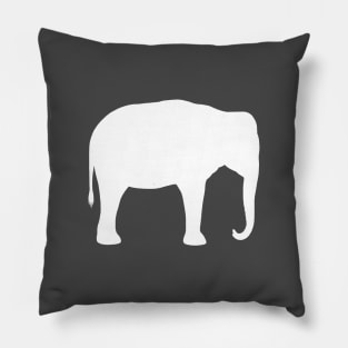 Asian Elephant Silhouette | White Elephant Pillow