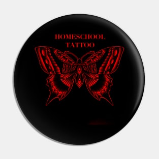 HomeSchoolTattoo Butterfly (Red) Pin