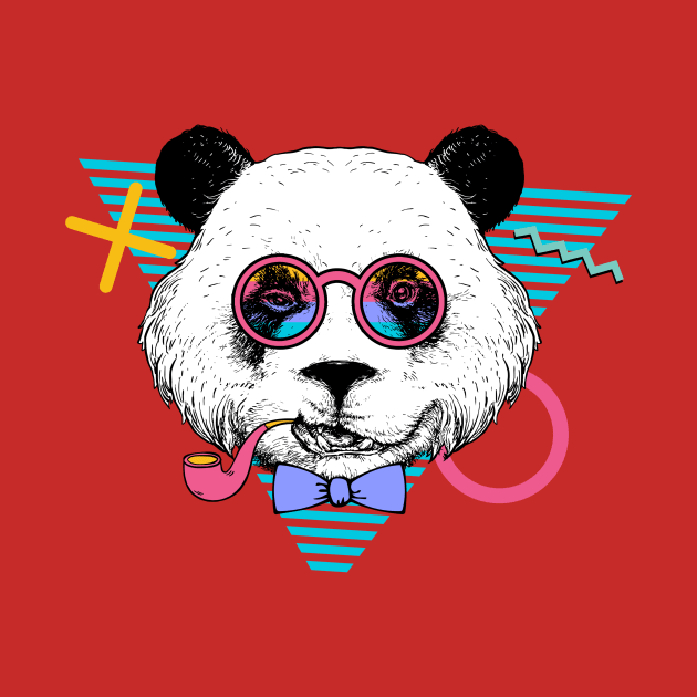 Panda Bear Wearing Glasses At The Disco by CreativeDesignsx