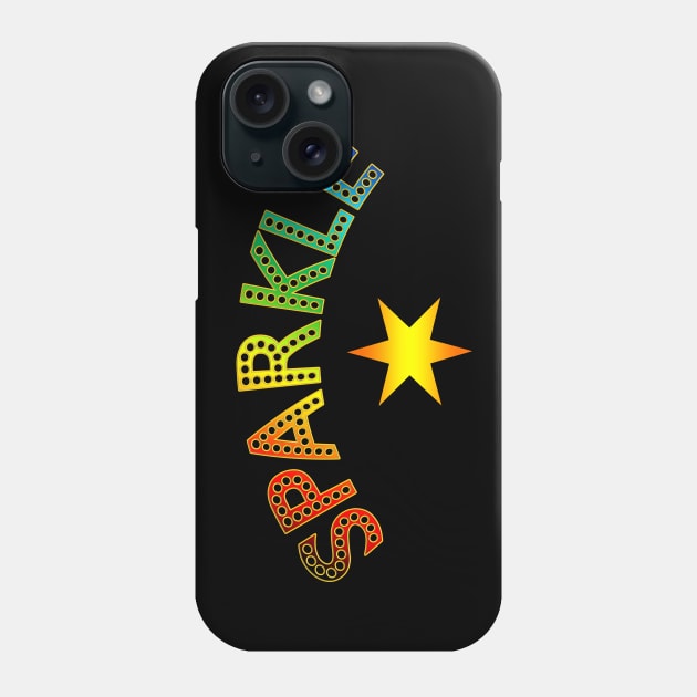 SPARKLE in a Cool Theater Font Phone Case by Scarebaby