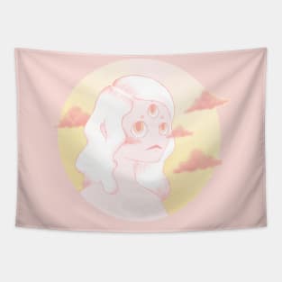 Kawaii girl with three eyes - Cute girls Tapestry