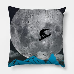 Snowboard Freestyle - Black Moon Pillow
