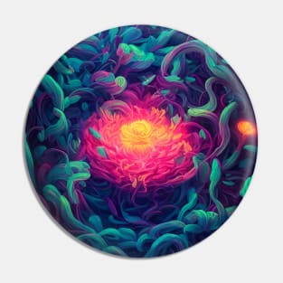 Glowing Neon Flowers Pin