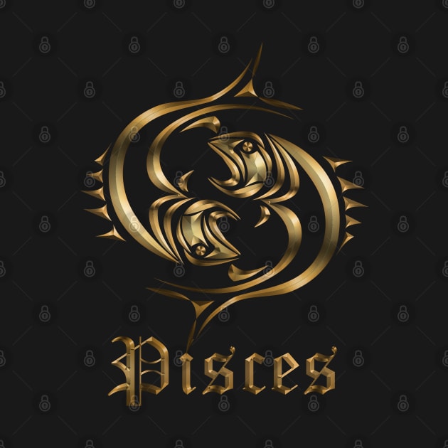 pisces zodiac gold edition by INDONESIA68