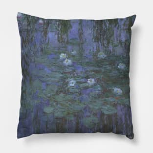 Blue Water Lilies by Claude Monet Pillow