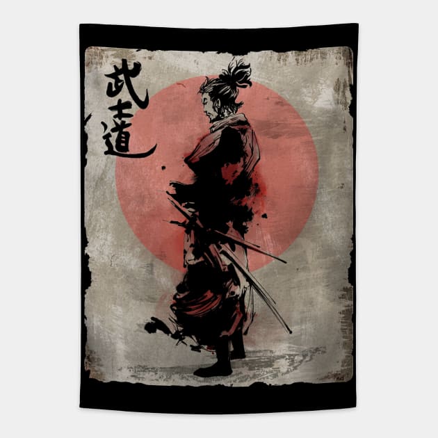 Samurai Warrior Bushido Tapestry by Dojaja