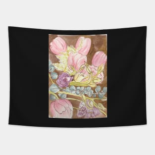 Tulips Eucalyptus Roses Tapestry