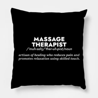 Massage Therapist Definition - Dectionary Style Pillow