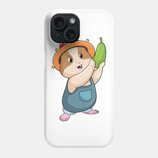 Hamster as Farmer with Zucchini Phone Case by Markus Schnabel