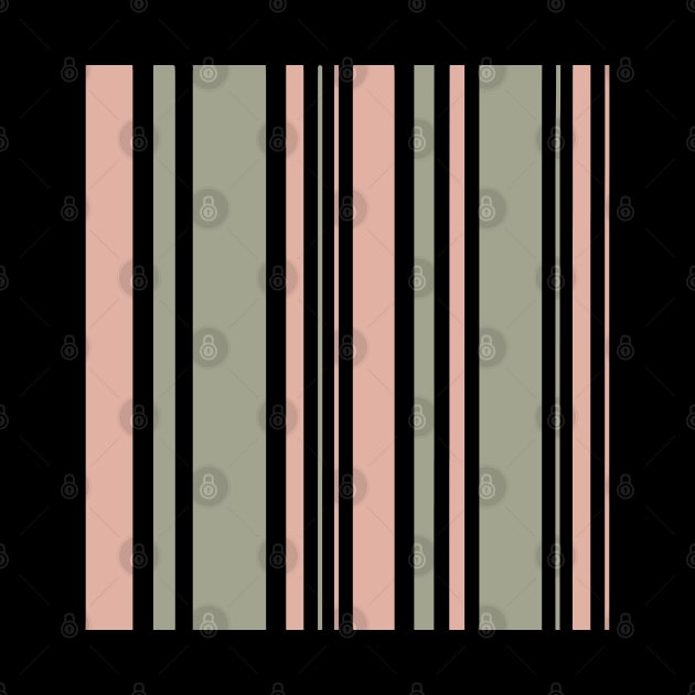 Pink and Moss Stripes by Magic Moon