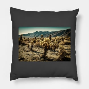 Jumping Cholla Cactus at Joshua Tree National Park Pillow