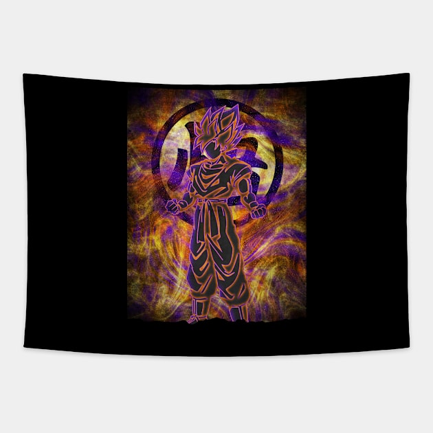 Abstract Goku Tapestry by saufahaqqi