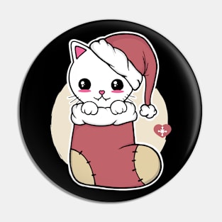 Kawaii Christmas Cat Pin