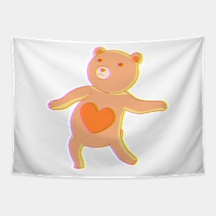 Orange dancing bear Tapestry