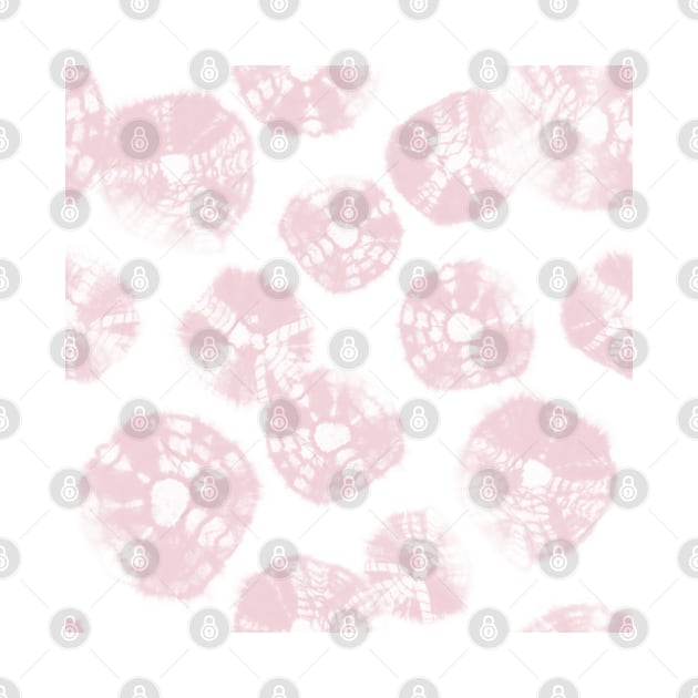 Shibori Kumo tie dye soft pink dots over white by marufemia