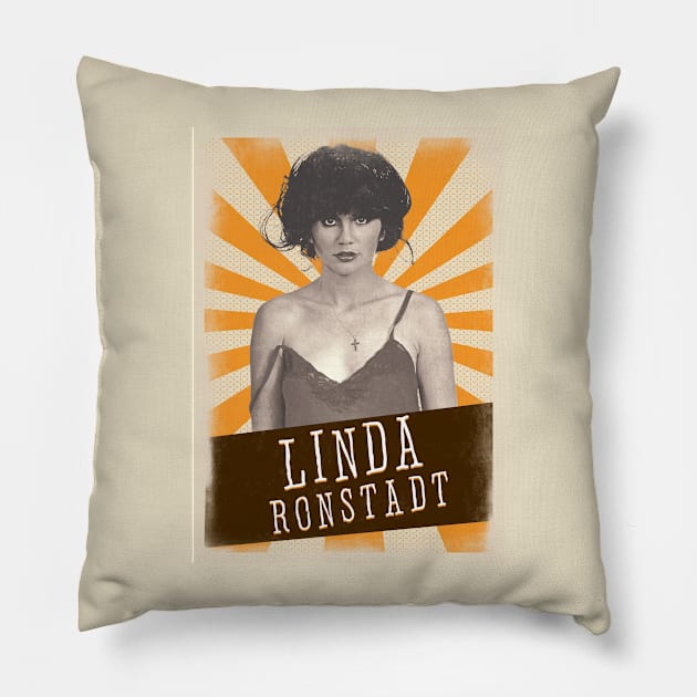 Vintage Aesthetic Linda Ronstadt 80s Pillow by SkulRose