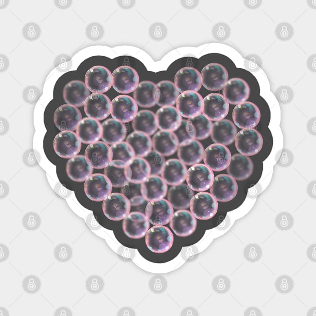 I love bubble heart shape Magnet by Oricca