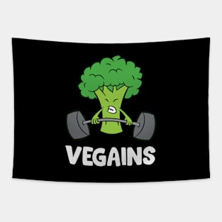 Weightlifting Broccoli Vegains Funny Broccoli Tapestry