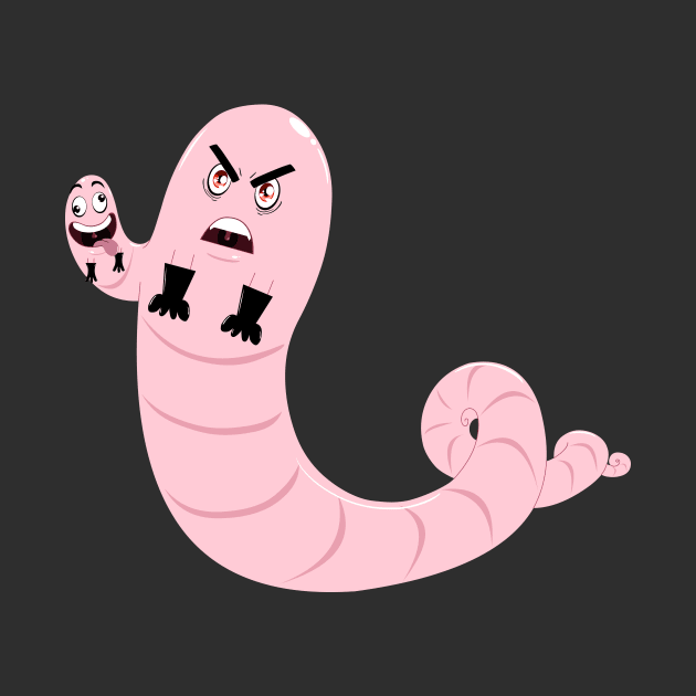 Evil Two Headed Worm With Gloves by LironPeer