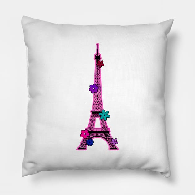Groovy Eiffel Tower Pillow by lolosenese