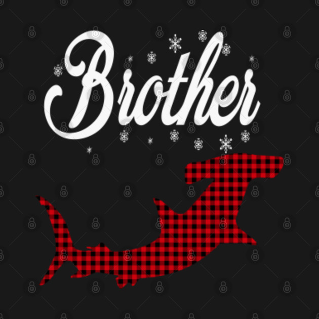 Disover Christmas family matching pajama for brother boys and kids with red plaid shark - Family Matching Christmas - T-Shirt