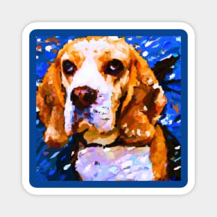 Beagle in the style of Van Gogh Magnet