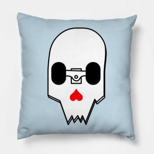 Broken Skateboard Skull Pillow