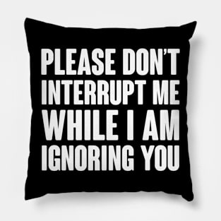 Please Don't Interrupt Me While I Am Ignoring You Pillow