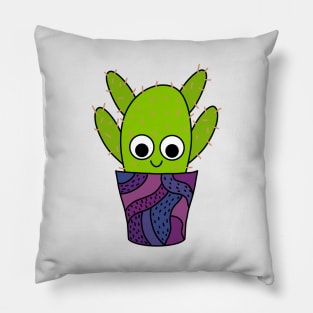 Cute Cactus Design #251: Thorny Cactus In Cute Pottery Pillow