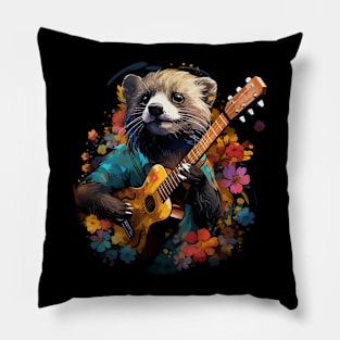 Weasel Playing Guitar Pillow