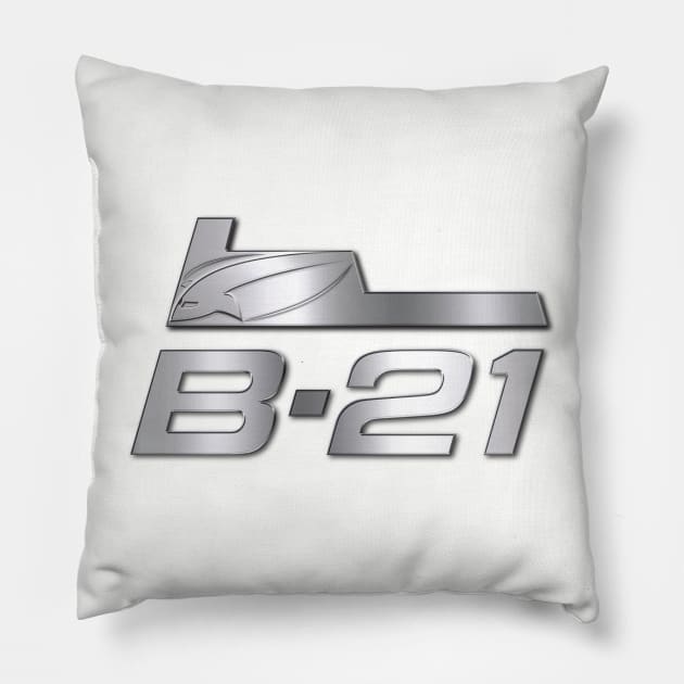 B-21 Raider Pillow by MindsparkCreative