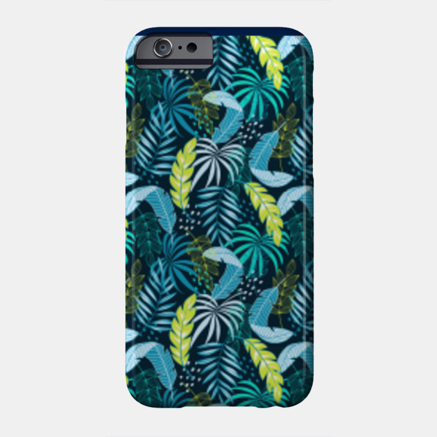 Abstract Tropical Seamless Pattern With Blue And Green Flowers