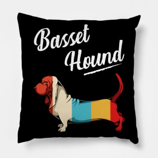 Basset Hound - Retro Style Basset Vintage Dog Lover Pillow