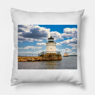Breakwater Lighhouse and Sailboat Pillow