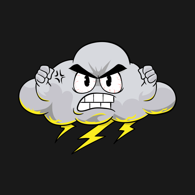 Angry Cloud with Lightning Thunderstorm Weather by theperfectpresents