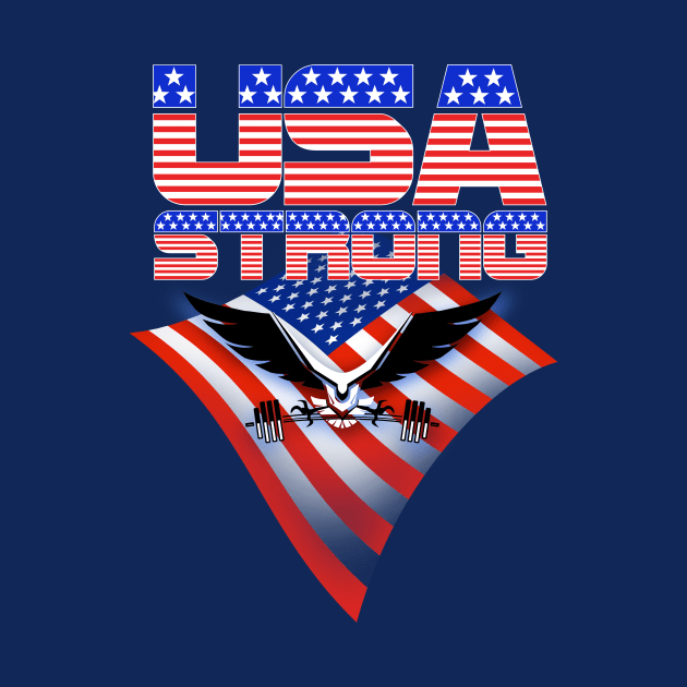 USA Strong Bald Eagle and Flag by DDGraphits