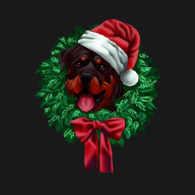 Christmas Rottweiler by jeweledrhino