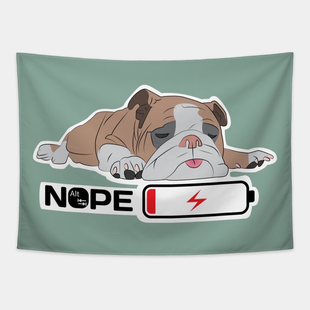 Snoozing Bulldog Tapestry by AltTabStudio