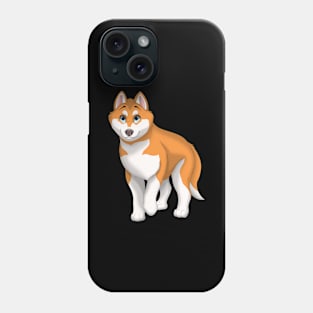 Red and White Siberian Husky Dog Blue Eyes Phone Case