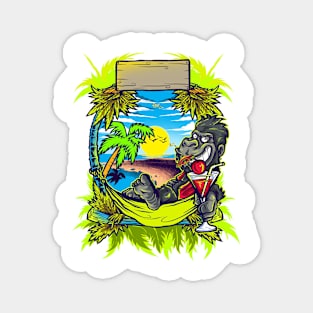 Tropical Summer Gorilla in Vacation Magnet