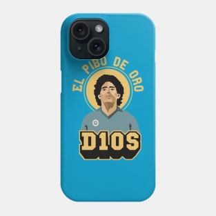 El Pibe de Oro - Diego Maradona - D10S - Portrait for True Football Aficionados Phone Case