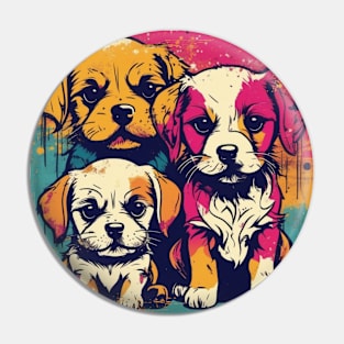 Puppy Pop Art Pin