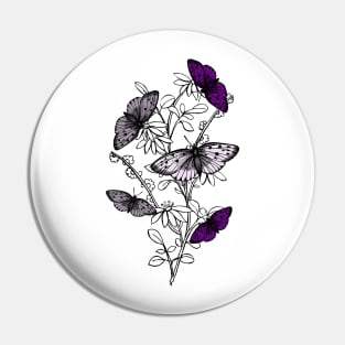 Graysexual Butterflies Pin