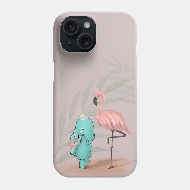 Elephant Tiffan & flamingo Phone Case by Elephant Tiffan 