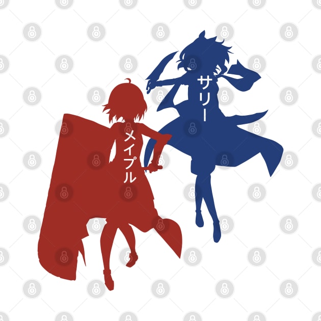 BOFURI Maple and Sally : Anime Characters Figure in Silhouette Design with Her Japanese Name by Animangapoi