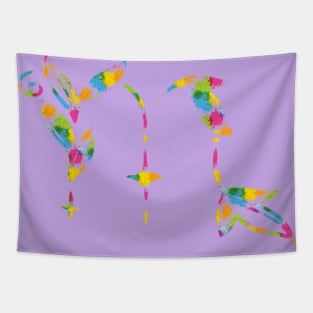 Floral Scorpio Colorful spray Tapestry