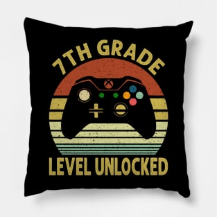 7th Grade Level Unlocked First Day of School Video Gamer Pillow